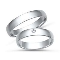 alianzas 14 quilates oro blanco con diamante
