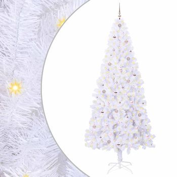 Árbol De Navidad Artificial Con 300 Led 240 Cm Pvc Y Acero Vidaxl