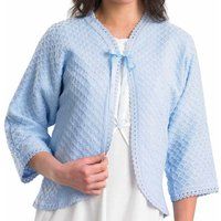 ribbon tie diamond pattern lightweight bedjacket