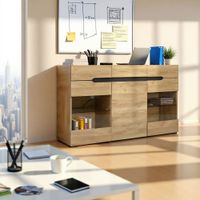aparador led mueble de salon 3 puertas 3 cajones comoda