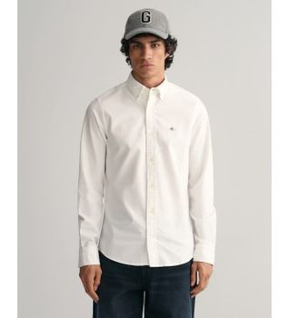 Gant para hombre. 3000202 Camisa Oxford Slim Fit blanco (L), Casual, Algodón, Clásico, Manga larga