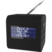 cube portable dabr clock radio - black black