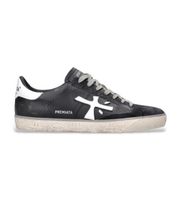 premiata para hombre steven zapatillas de piel steven negro 41 plano cordones casual