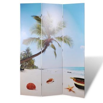 Biombo Divisor Plegable 120x170 Cm Playa Vidaxl