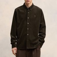 ami cotton-corduroy classic fit shirt - xl