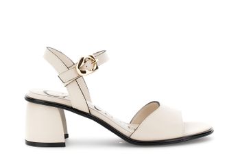 sandalias gilda efecto piel con hebilla beige