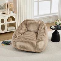 sillon puff camel y marron 98  92  73 cm relleno de espuma viscoelastica
