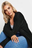 yours cardigan abierto de punto negro mujer curvy y tallas grandes yours