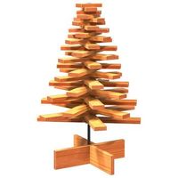 arbol de navidad de adorno madera maciza pino marron cera 80 cm vidaxl