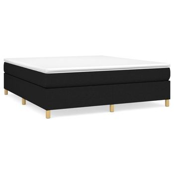 Cama Tapizada 203x180x35 Cm Tejido - Negro