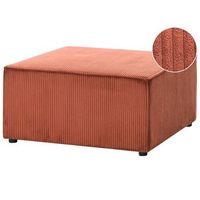 otomana puf estilo moderno de pana tapizado cuadrado sala de estar marron dorado lemvig