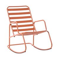 silla mecedora moderna de metal para jardin diseno de listones exterior aluminio naranja turi