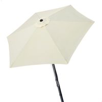 sombrilla de jardin hexagonal con doble polea o270 cm crema