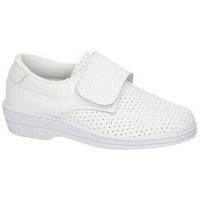percla zapatos de trabajo zueco piel blancos para mujer