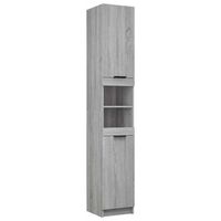 armario de bano madera contrachapada gris sonoma 32x34x1885 cm vidaxl