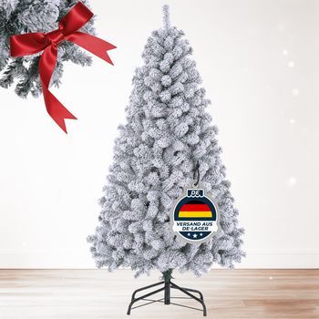 Árbol de Navidad artificial premium con 1000+ puntas, plegable, PVC, COMHOMA, 192 cm - Verde - Copo de nieve