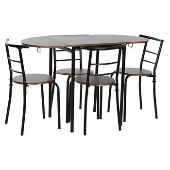 Mesa Set 5 Mdf Metal 121x55x78 Negro