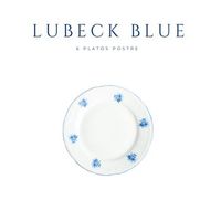 juego de platos de postre de porcelana blanca 6 piezas lubeck blue