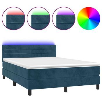 Cama Tapizada 203x144x88 Cm Espuma - Azul