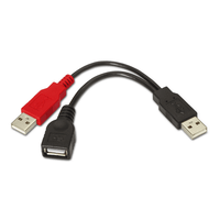 cable usb 20  alimentacion aisens usb a hembra  tipo a macho  tipo a macho 15cm negro a101-0030