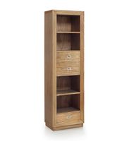 libreria de madera de mindi beige 4 huecos y 3 cajones alt 190 cm