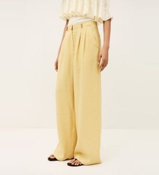 BA&SH para mujer. 1E26DEAN Pantalón recto Deana amarillo (40), Casual, Modal
