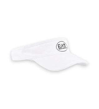 EA7 para mujer. 7W000797_AF13034 Visera de tenis logo bordado blanco (OSFA), Deportivo, Algodón, Tenis/Padel