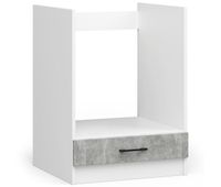 armario de cocina para horno akord s60 oliwia blanco 60 cm 1 puerta frente en color gris hormigon 1 estante 60x55x82 cm