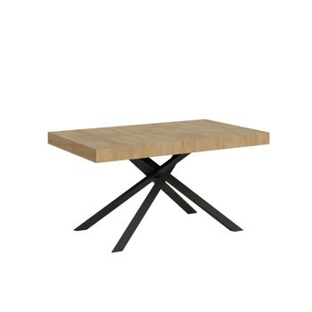 Mesa extensible 90x140/400 cm efecto madera, roble natural