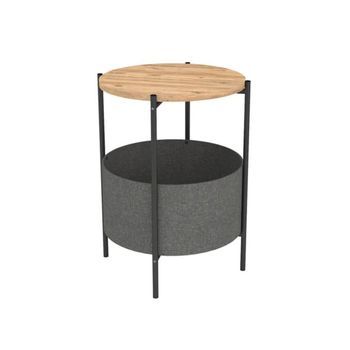 Mesa De Centro Ludia Compartimento Almacenaje Gris/natural Ø43x60 Cm