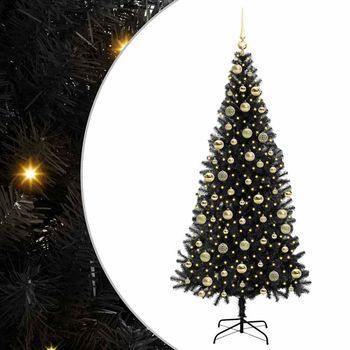 Árbol De Navidad Negro 210 Cm Pvc Vidaxl