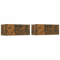 mueble de tv 2 unidades madera contrachapada color roble 80x30x30 cm