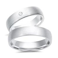 alianzas 8 quilates oro blanco con diamante