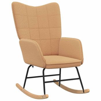 Mecedora Beige Tela Sherpa Vidaxl