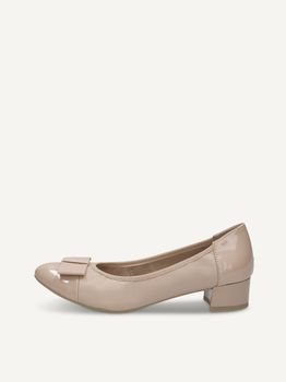 CAPRICE Pumps, beige, made of Leather and textile with Block heel, Size 36