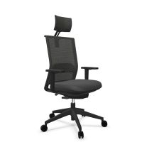silla de oficina actiu stay carbon black con cabezal y mecanismo syncro