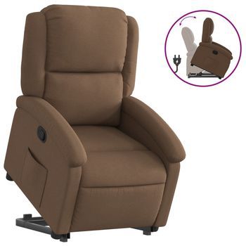 Sillón De Salón | Silla | Sillón Reclinable Elevable De Tela Marrón