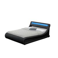 cama con canape abatible negra led 140 x 190cm portland