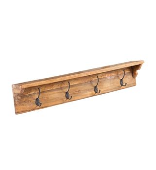 Perchero de pared de madera marrón anch. 90 cm