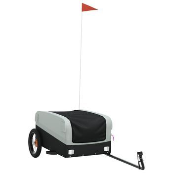 Remolque Para Bicicleta Hierro Negro Y Gris 30 Kg Vidaxl