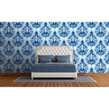 Fotomural Vinilo Zen Rombo Efecto Pintura Azul 400 X 300 Cm