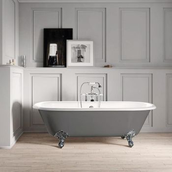 Bañera De Hierro Plymouth Gris 170 Cm Patas Cromadas