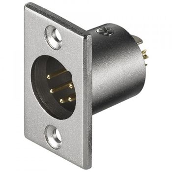 Goobay Conector Chasis Micrófono XLR 5pin Macho Gris
