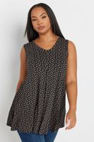 yours top sin mangas con vuelo negro de estrellas mujer curvy y tallas grandes yours