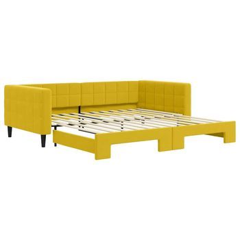 Sofá Cama | Cama Para Adulto | Sofá Convertible Nido Terciopelo Amarillo 100x200 Cm
