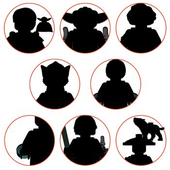 TP1063 Personajes de Películas, Bloques de Construcción Mini de Plástico ABS, Figuras de Acción, Ladrillos, Juguetes Educativos para Niños