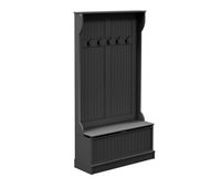 homcom perchero zapatero perchero entrada recibidor con banco de almacenamiento y 5 ganchos estilo moderno para pasillo dormitorio 96x34x1797 cm negro