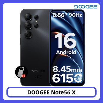 Teléfono Inteligente DOOGEE Note56 X con Android 16, Batería de Gran Capacidad de 6150 mAh, 24 GB/64 GB, Pantalla HD+ de 6.56 Pulgadas, Cámara de 8MP+5MP, Desbloqueo Facial