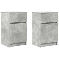 juego de 2 mesitas de noche - mesillas madera contrachapada gris 39x35x65 cm mc5982