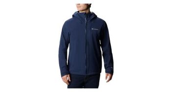 Chaqueta impermeable columbia omni tech ampli dry shell azul hombre